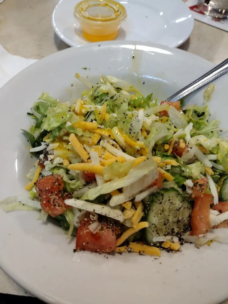 Side Salad AWSM Shredded Lettuce Italian Dressing not Too Sweet Like Most Places